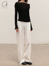 BASERANGE French linen cotton FOLIO casual pants soft and comfortable BAS-TRFO-LC-SU25-UNDYED